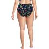 Lands’ End Women’s Ribbed Smoothing High Waisted Bikini Bottoms(Deep Sea Multi Garden Floral)