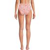 Lands’ End Women’s Ribbed Smoothing High Waisted Bikini Bottoms(Orange Mini Tropic Leaves)