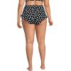 Lands’ End Women’s Ruffle High Waisted High Leg Bikini Bottoms(Black/Egret White Tossed Dots)