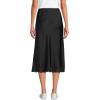 Lands’ End Women’s Satin Lace Trim Midi Skirt(Black)