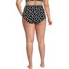Lands’ End Women’s Sculpting Suit Chlorine Resistant Targeted Control Retro High Waisted Bikini Swim Bottoms(Black/Egret White Tossed Dots)