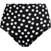 Lands’ End Women’s Sculpting Suit Chlorine Resistant Targeted Control Retro High Waisted Bikini Swim Bottoms(Black/Egret White Tossed Dots)