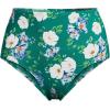 Lands’ End Women’s Sculpting Suit Chlorine Resistant Targeted Control Retro High Waisted Bikini Swim Bottoms(Island Emerald Petunia Floral)