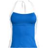Lands’ End Women’s Seamed Halter Tankini Top(Bright Cobalt Blue/White)
