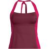 Lands’ End Women’s Seamed Halter Tankini Top(Burgundy Spritz/Coral Ruby)