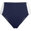 Lands’ End Women’s Seamed High Waisted Bikini Bottoms(Deep Sea Navy/White)