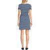 Lands’ End Women’s Short Sleeve Cotton Modal Wrap Mini Dress(Deep Sea Navy Quad Stripe)
