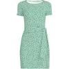 Lands’ End Women’s Short Sleeve Cotton Modal Wrap Mini Dress(Vibrant Clover Blossoms)