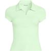 Lands’ End Women’s Short Sleeve Pique Johnny Collar UPF 50 Rash Guard(Icy Mint/White)