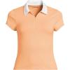 Lands’ End Women’s Short Sleeve Pique Johnny Collar UPF 50 Rash Guard(Orange Mist/White)