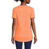 Lands’ End Women’s Short Sleeve Power Performance Scoop Neck Curved Hem Tunic Tee(Soft Orange/Peach Stripes)