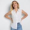 Lands’ End Women’s Sleeveless No Iron Shirt(White)
