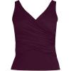 Lands’ End Women’s Slender Suit Tummy Control Wrap Tankini Swimsuit Top(Dark Wine)