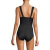 Lands’ End Women’s SlenderSuit Grecian Tummy Control Chlorine Resistant One Piece Swimsuit(Black)