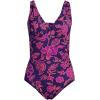 Lands’ End Women’s SlenderSuit Grecian Tummy Control Chlorine Resistant One Piece Swimsuit(Black Berry)