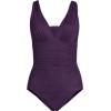 Lands’ End Women’s SlenderSuit Grecian Tummy Control Chlorine Resistant One Piece Swimsuit(Blackberry)