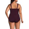 Lands’ End Women’s SlenderSuit Grecian Tummy Control Chlorine Resistant One Piece Swimsuit(Dark Wine)