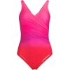 Lands’ End Women’s SlenderSuit Wrap One Piece Swimsuit(Pink Multi Ombre)