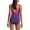 Lands’ End Women’s SlenderSuit Wrap One Piece Swimsuit(Violet Rose/Navy Ombre)