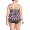Lands’ End Women’s Smoothing Control Ruffle Fauxkini One Piece Swimsuit(Olive Green Pansy Floral)