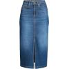 Lands’ End Women’s Soft Denim Midi Column Skirt(Indigo Tide Blue)