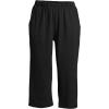 Lands’ End Women’s Sport Knit High Rise Elastic Waist Capri Pants(Black)