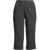 Lands’ End Women’s Sport Knit High Rise Elastic Waist Capri Pants(Dark Charcoal Heather)