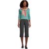 Lands’ End Women’s Sport Knit High Rise Elastic Waist Capri Pants(Dark Charcoal Heather)