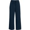 Lands’ End Women’s Sport Knit Pull On Drawstring Wide Leg Crop Pants(Radiant Navy)