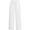 Lands’ End Women’s Sport Knit Pull On Drawstring Wide Leg Crop Pants(White)