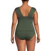Lands’ End Womens Square Neck Underwire Square Back Tankini Swimsuit Top(Rich Olive Green)
