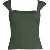 Lands’ End Womens Square Neck Underwire Square Back Tankini Swimsuit Top(Rich Olive Green)