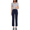 Lands’ End Women’s Starfish High Rise Knit Denim Straight Crop Jeans(Dark Indigo)
