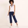 Lands’ End Women’s Starfish Mid Rise Pull-On Crop Pants(Deep Sea Navy)