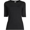 Lands’ End Women’s Sunshade UPF 50 Elbow Sleeve Relaxed Rash Guard(Black)