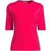 Lands’ End Women’s Sunshade UPF 50 Elbow Sleeve Relaxed Rash Guard(Coral Ruby)