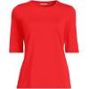 Lands’ End Women’s Sunshade UPF 50 Elbow Sleeve Relaxed Rash Guard(Daylily Red)