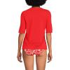 Lands’ End Women’s Sunshade UPF 50 Elbow Sleeve Relaxed Rash Guard(Daylily Red)