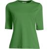 Lands’ End Women’s Sunshade UPF 50 Elbow Sleeve Relaxed Rash Guard(Fusion Greens)