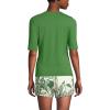 Lands’ End Women’s Sunshade UPF 50 Elbow Sleeve Relaxed Rash Guard(Fusion Greens)