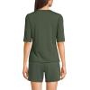 Lands’ End Women’s Sunshade UPF 50 Elbow Sleeve Relaxed Rash Guard(Rich Olive Green)