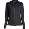Lands’ End Women’s Sunshade UPF 50 Long Sleeve Hooded Full Zip Rash Guard(Black)