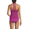 Lands’ End Women’s Texture V-Neck Halter Tankini Swimsuit Top(Bright Magenta Shine)