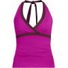 Lands’ End Women’s Texture V-Neck Halter Tankini Swimsuit Top(Crimson Rose/Dark Wine)