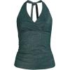 Lands’ End Women’s Texture V-Neck Halter Tankini Swimsuit Top(Deep Balsam Shine)