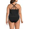 Lands’ End Women’s Tugless Quickdry Adjustable Strappy Back Tankini Top(Black)