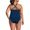 Lands’ End Women’s Tugless Quickdry Adjustable Strappy Back Tankini Top(Deep Sea Navy)