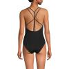Lands’ End Women’s Tugless Quickdry V-Neck Multi-Way High Leg One Piece Swimsuit(Black)