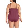 Lands’ End Women’s Tulip Hem Tankini Top(Burgundy Spritz)