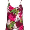 Lands’ End Women’s Tulip Hem Tankini Top(Dark Wine Multi Tropical Palm)